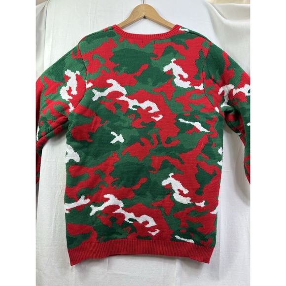 Ugly Christmas Sweater Size XL 46-48 Deer Hunting Built-in Drink Holder Camo - Picture 15 of 16